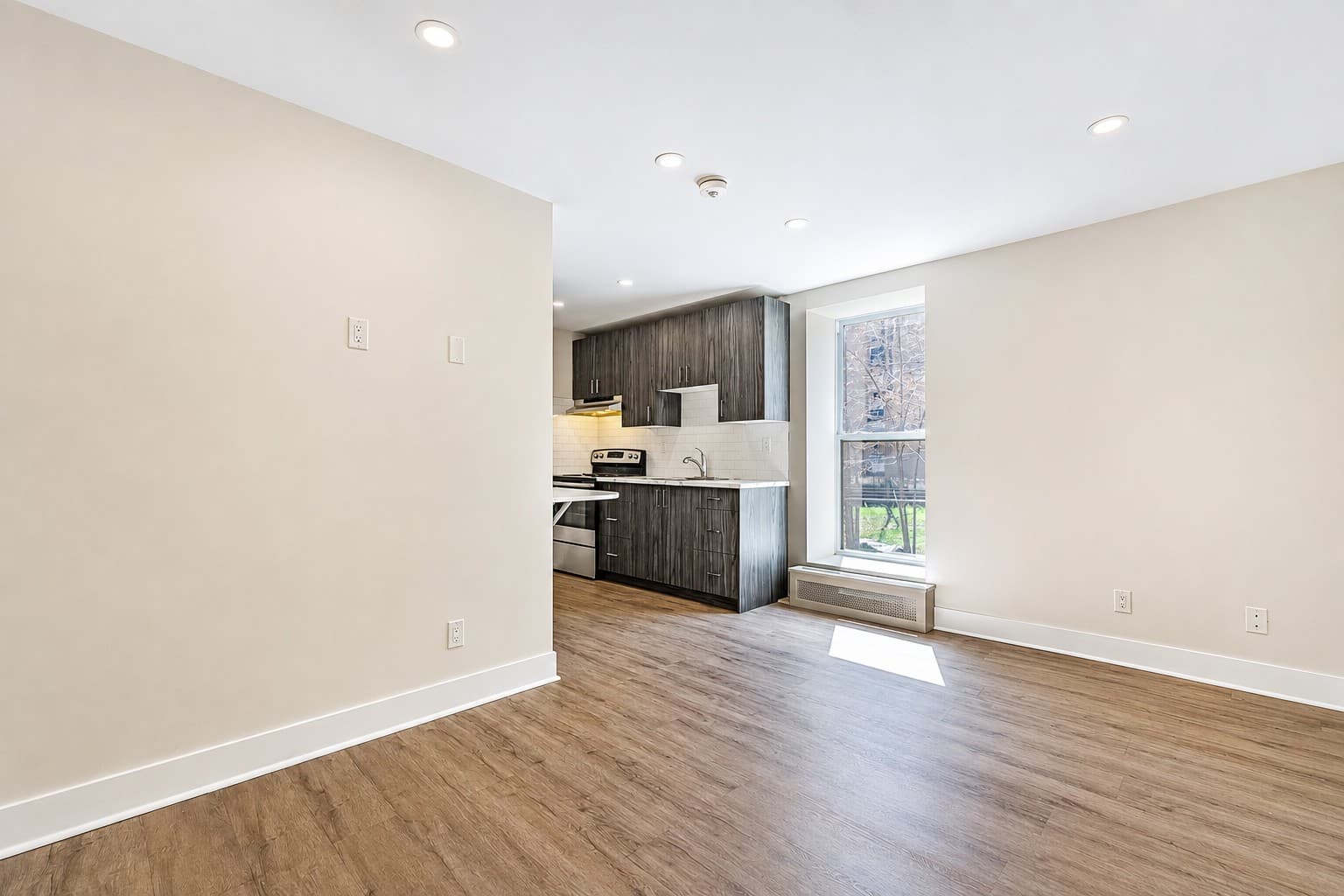 High Apartments — open living area with kitchenette