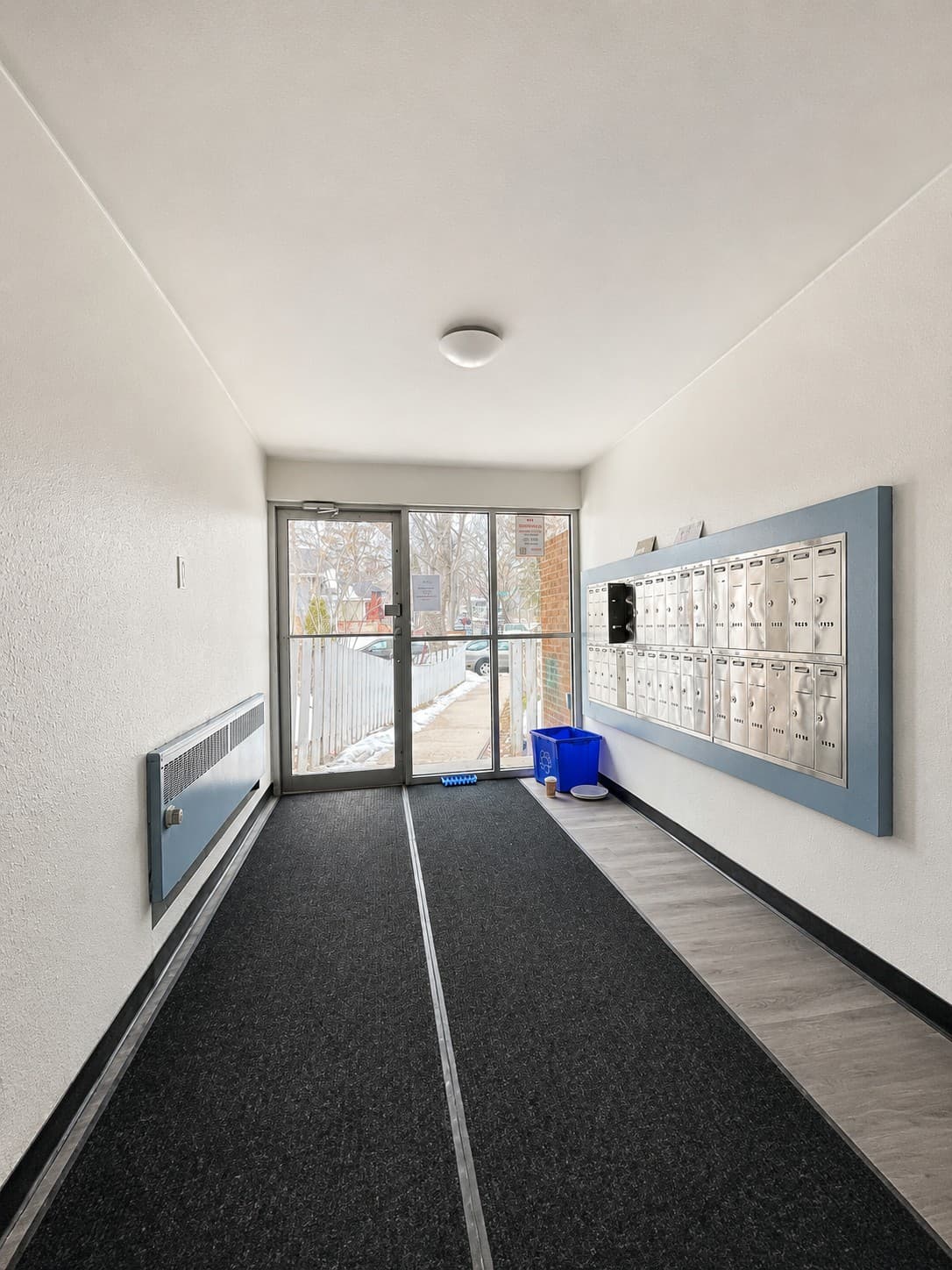 Midtown Apartments — entrance lobby with mailboxes